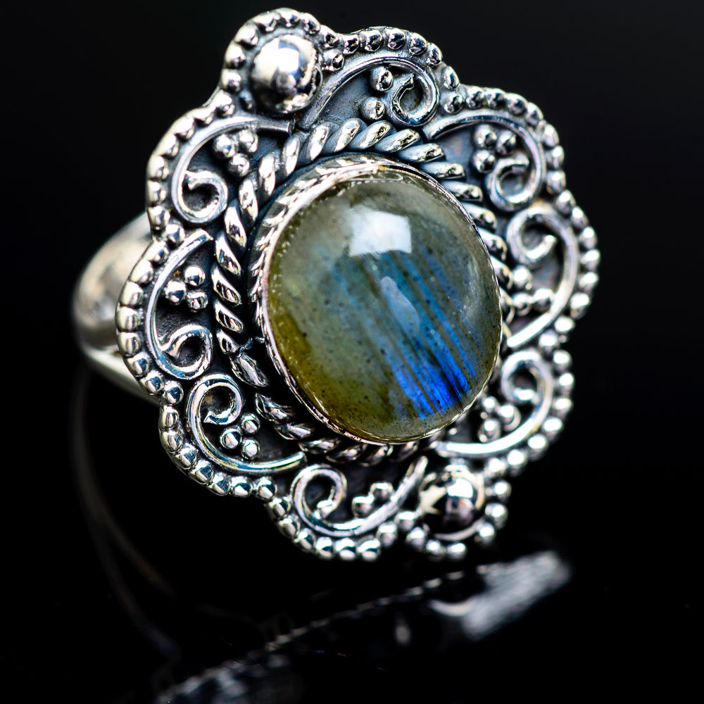 Labradorite Rings handcrafted by Ana Silver Co - RING980723