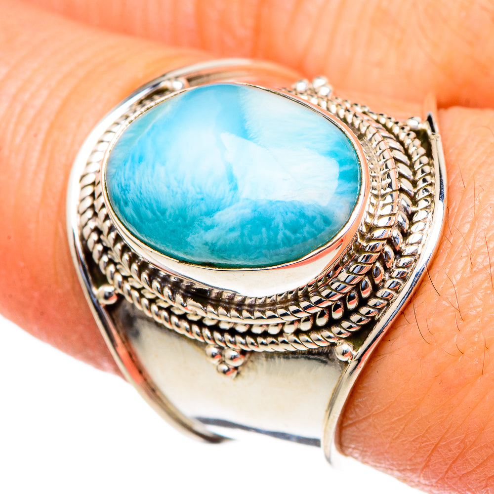Larimar Rings handcrafted by Ana Silver Co - RING98078