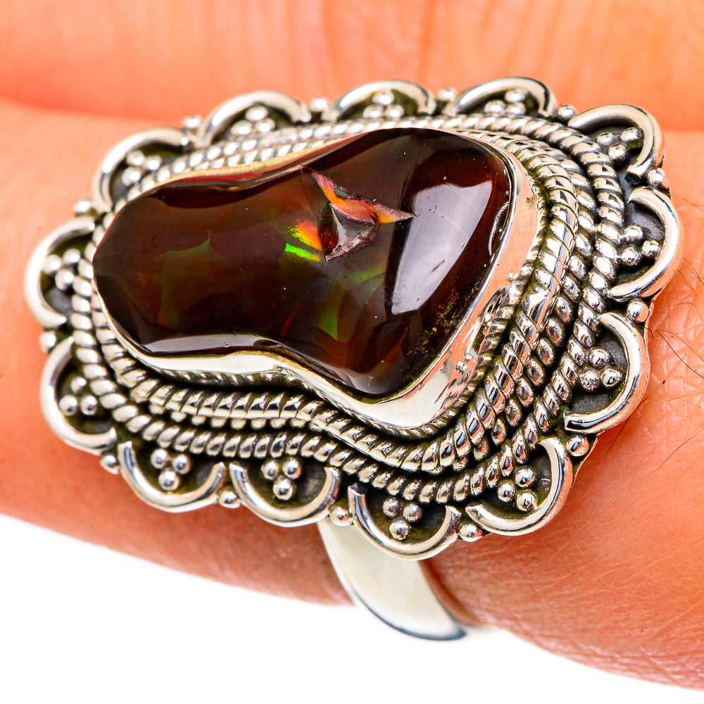 Mexican Fire Agate Rings handcrafted by Ana Silver Co - RING98086