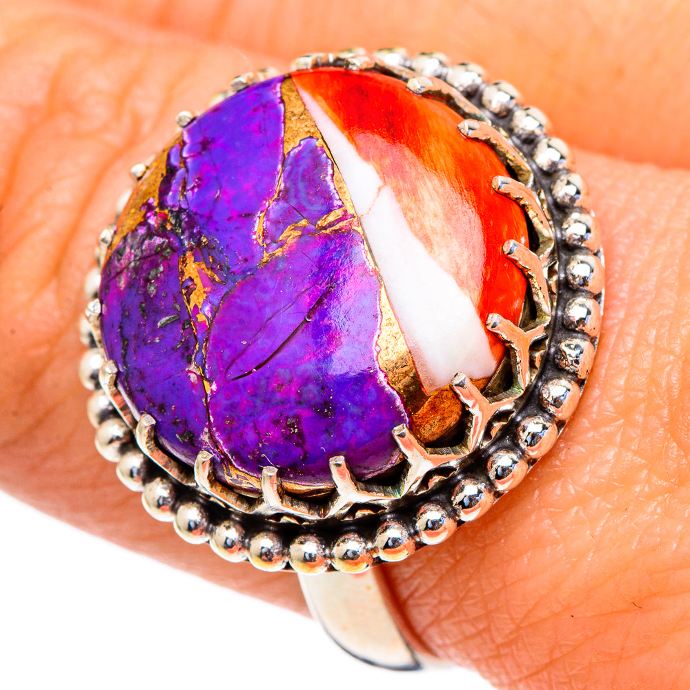 Spiny Oyster Turquoise Rings handcrafted by Ana Silver Co - RING98103