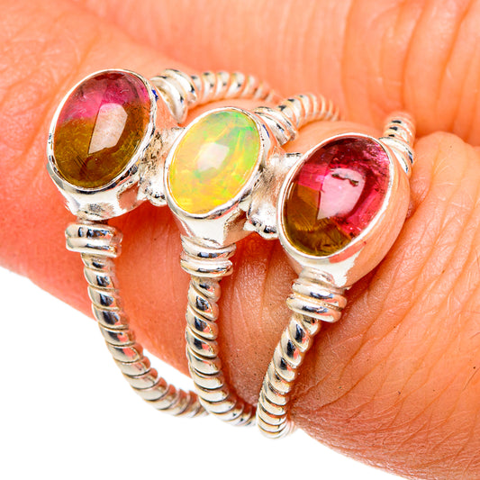 Watermelon Tourmaline Rings handcrafted by Ana Silver Co - RING98105