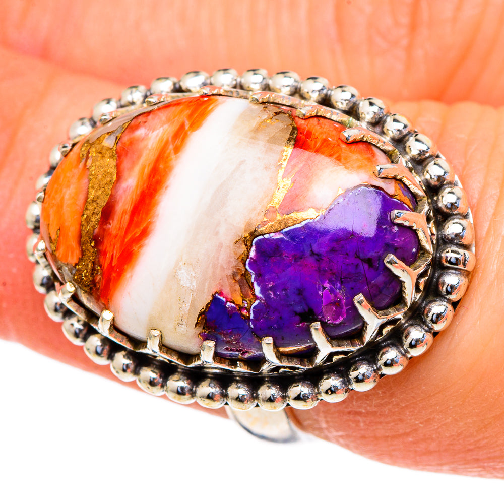Spiny Oyster Turquoise Rings handcrafted by Ana Silver Co - RING98138