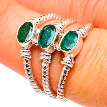 Zambian Emerald Rings handcrafted by Ana Silver Co - RING98152