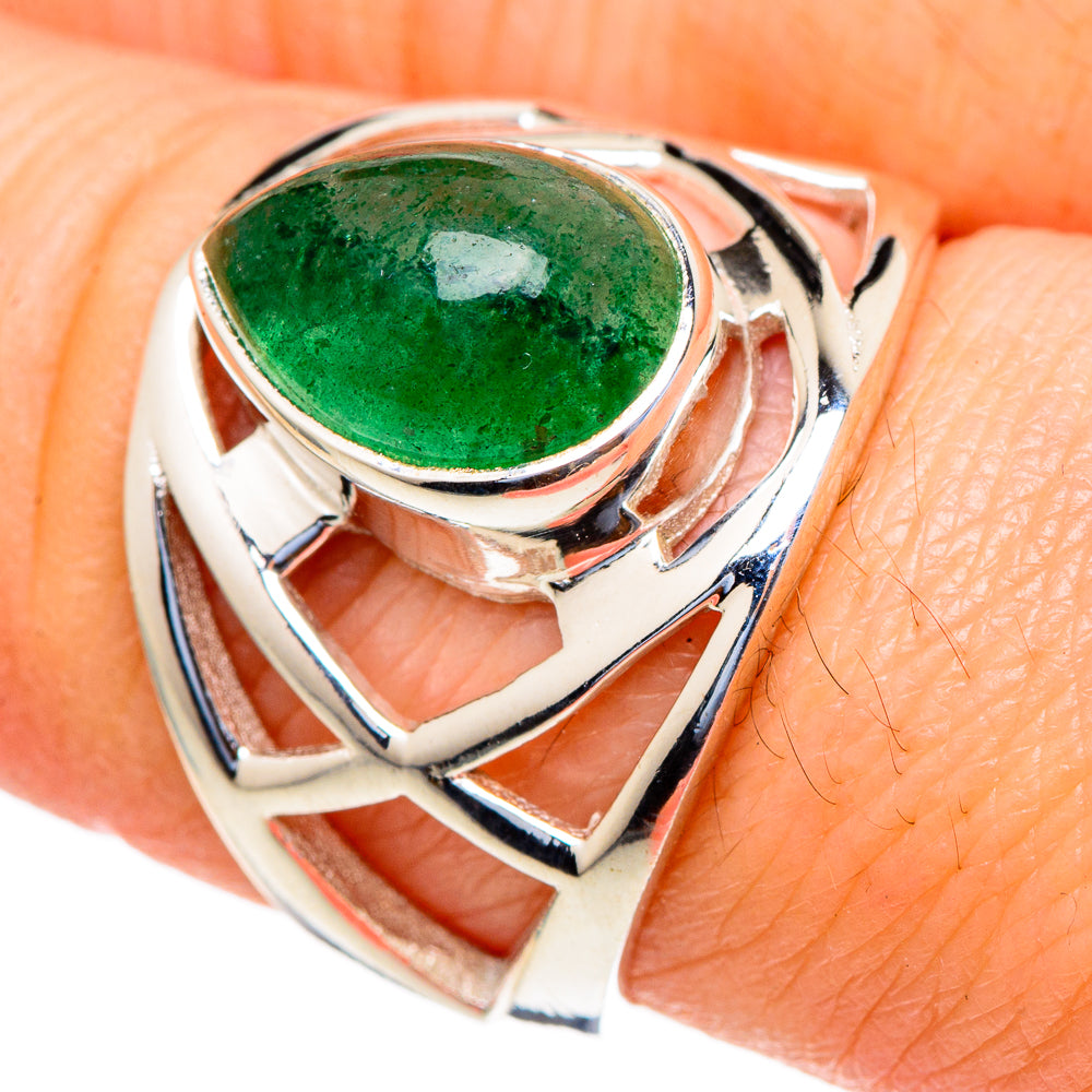 Green Aventurine Rings handcrafted by Ana Silver Co - RING98154
