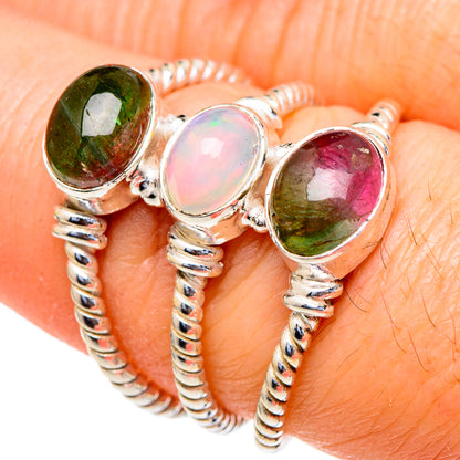 Watermelon Tourmaline Rings handcrafted by Ana Silver Co - RING98170