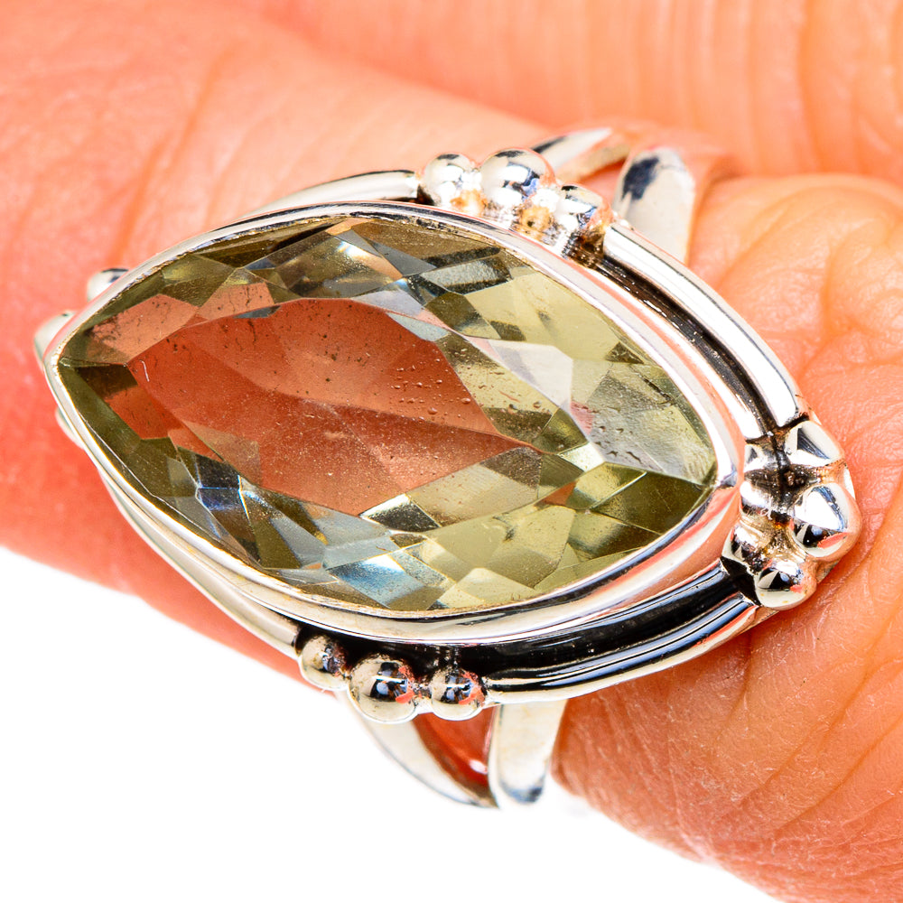 Green Amethyst Rings handcrafted by Ana Silver Co - RING98181