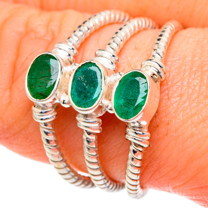 Zambian Emerald Rings handcrafted by Ana Silver Co - RING98182