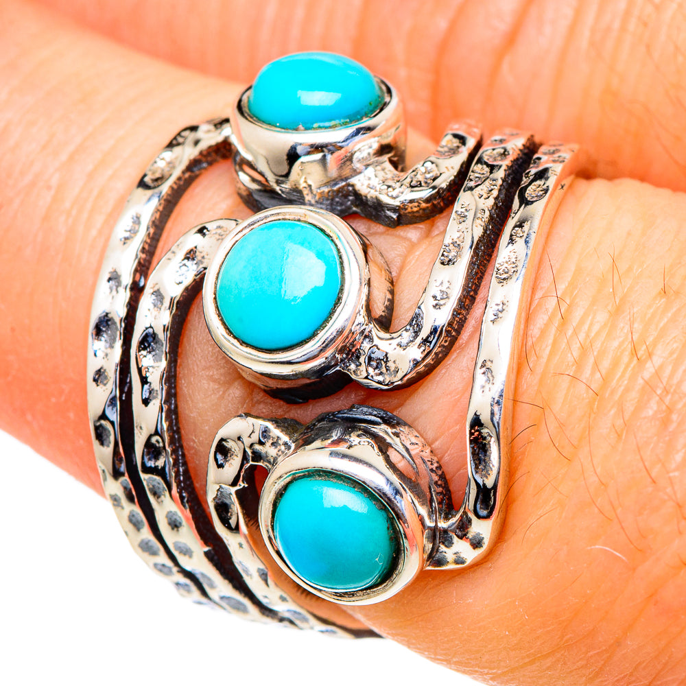 Sleeping Beauty Turquoise Rings handcrafted by Ana Silver Co - RING98203