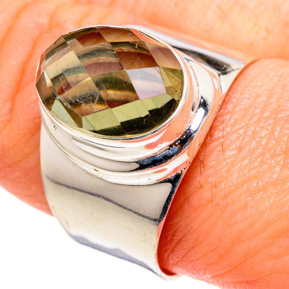 Green Amethyst Rings handcrafted by Ana Silver Co - RING98213