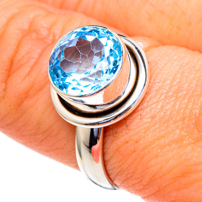 Blue Topaz Rings handcrafted by Ana Silver Co - RING98233