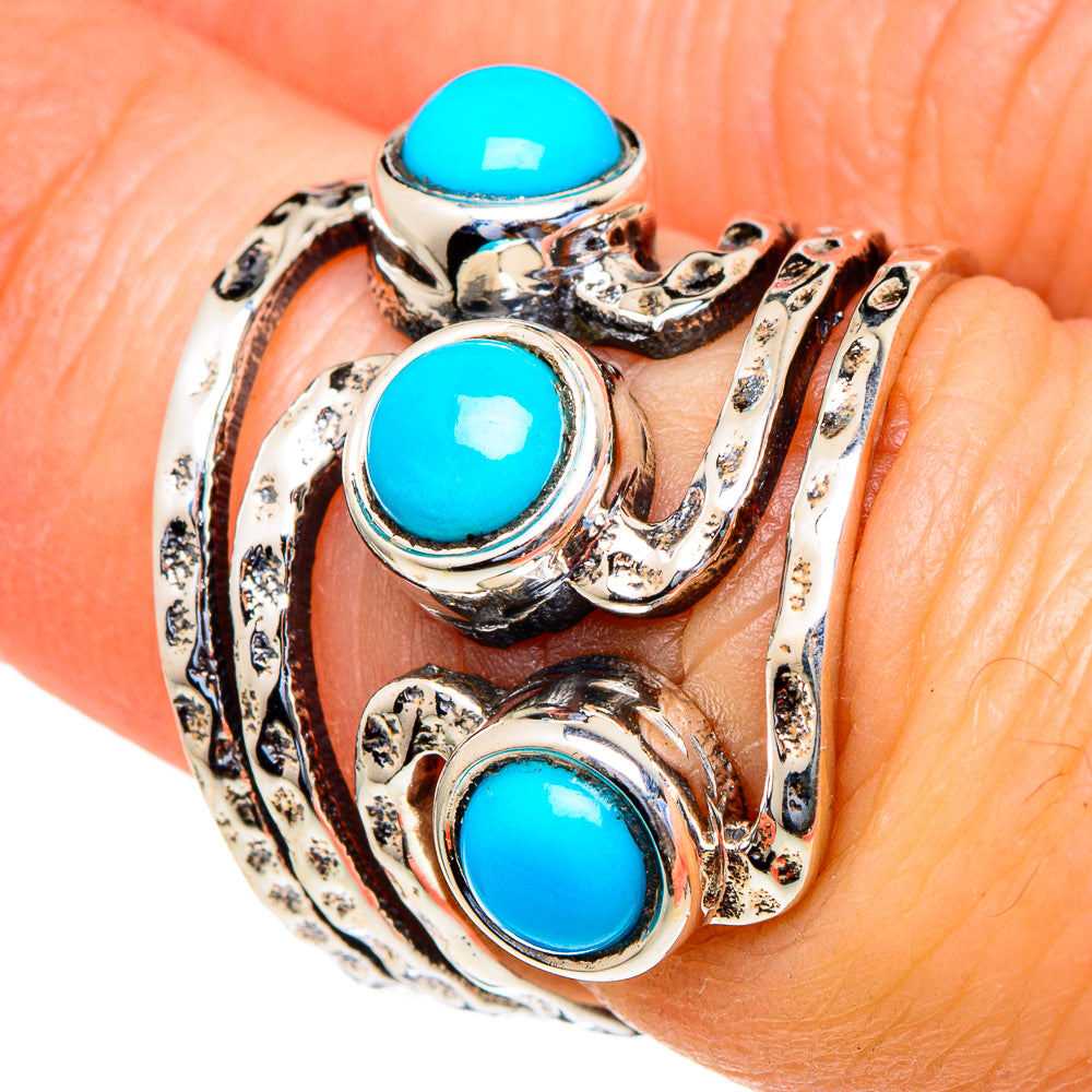 Sleeping Beauty Turquoise Rings handcrafted by Ana Silver Co - RING98235
