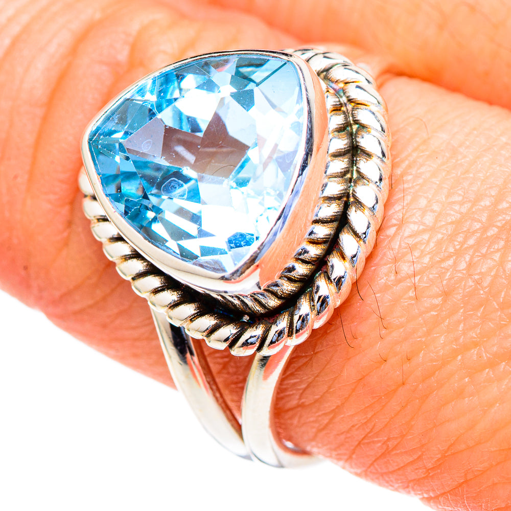 Blue Topaz Rings handcrafted by Ana Silver Co - RING98236