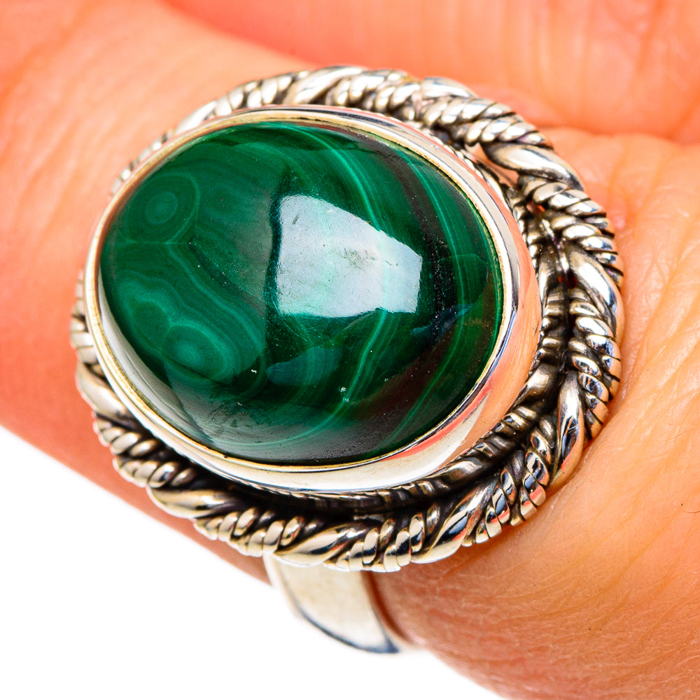 Malachite Rings handcrafted by Ana Silver Co - RING98237