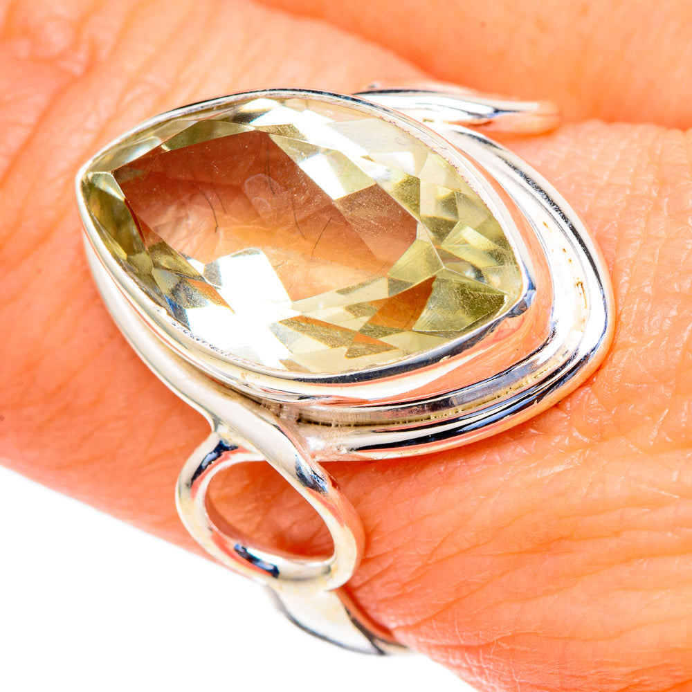 Green Amethyst Rings handcrafted by Ana Silver Co - RING98238