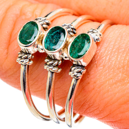 Zambian Emerald Rings handcrafted by Ana Silver Co - RING98240
