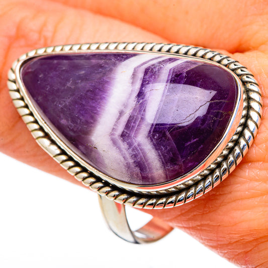 Chevron Amethyst Rings handcrafted by Ana Silver Co - RING98265