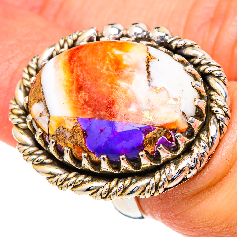 Spiny Oyster Turquoise Rings handcrafted by Ana Silver Co - RING98272