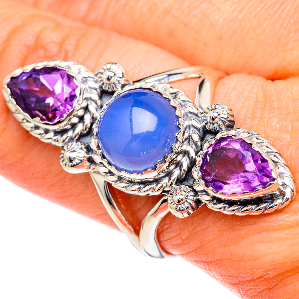 Aqua Chalcedony Rings handcrafted by Ana Silver Co - RING98296