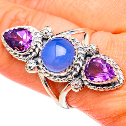 Aqua Chalcedony Rings handcrafted by Ana Silver Co - RING98296