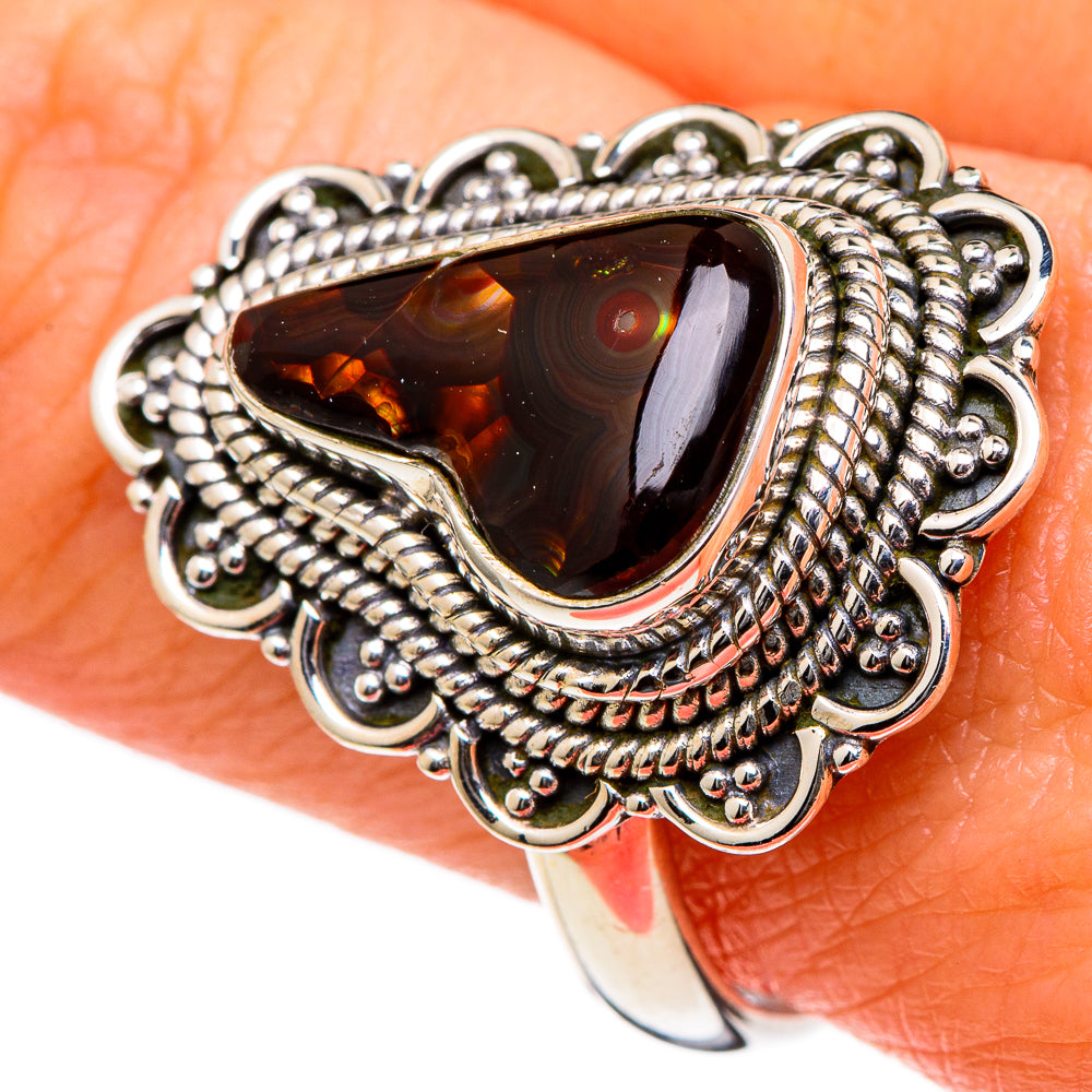 Mexican Fire Agate Rings handcrafted by Ana Silver Co - RING98309