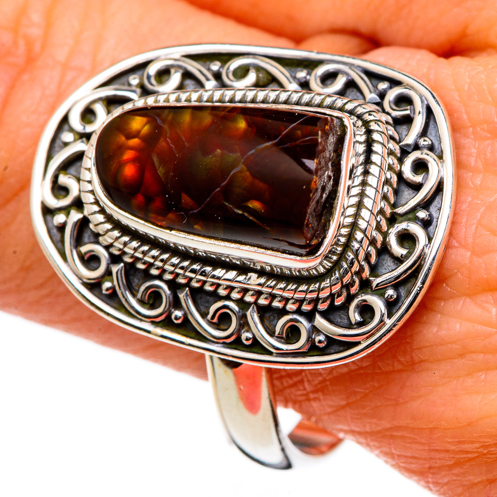 Mexican Fire Agate Rings handcrafted by Ana Silver Co - RING98349