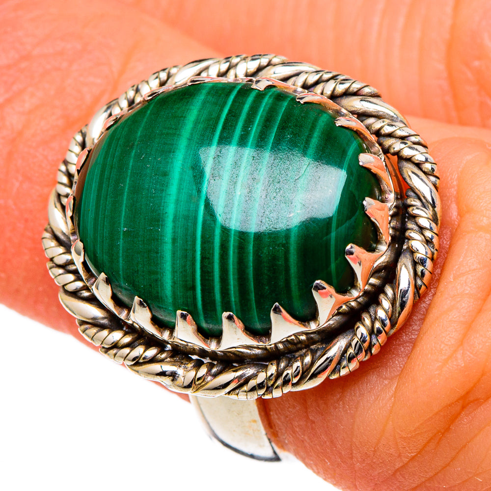 Malachite Rings handcrafted by Ana Silver Co - RING98385