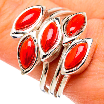 Mediterranean Red Coral Rings handcrafted by Ana Silver Co - RING98396