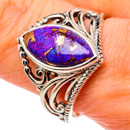 Purple Copper Composite Turquoise Rings handcrafted by Ana Silver Co - RING98397