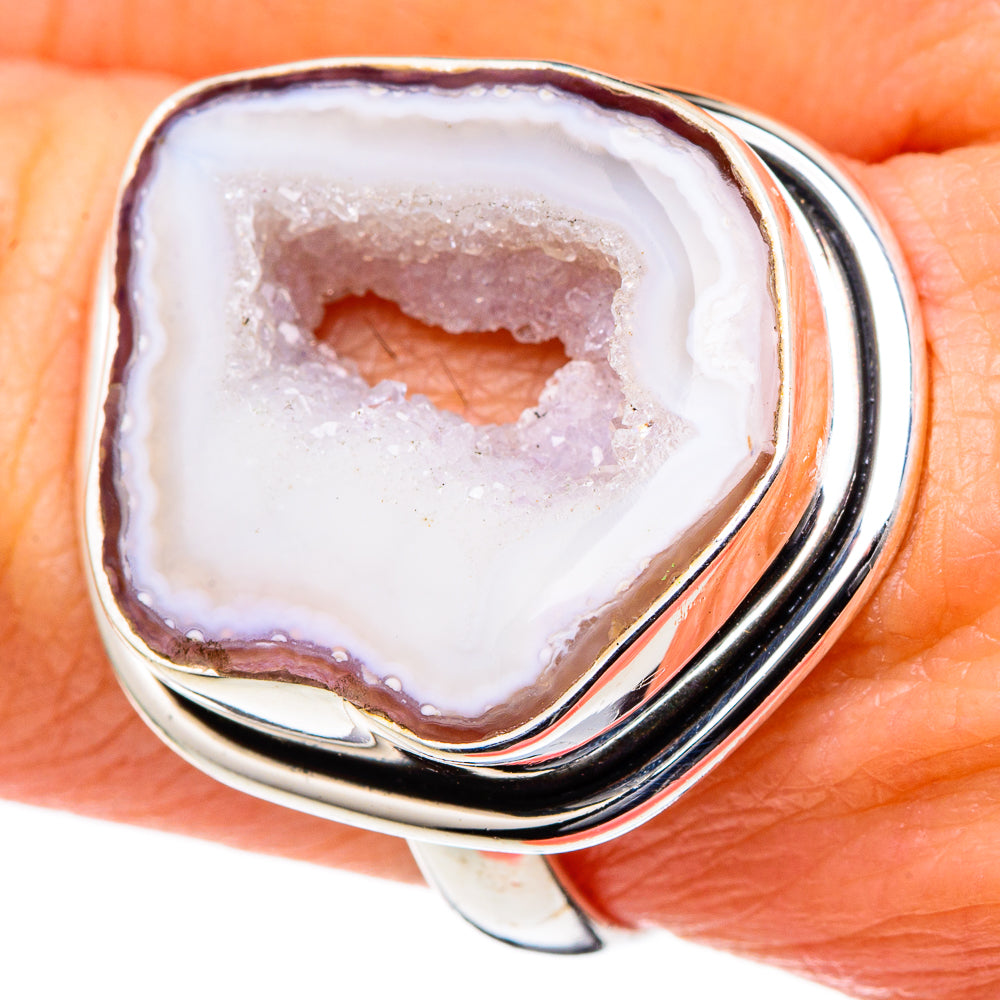 White Geode Slice Rings handcrafted by Ana Silver Co - RING98409