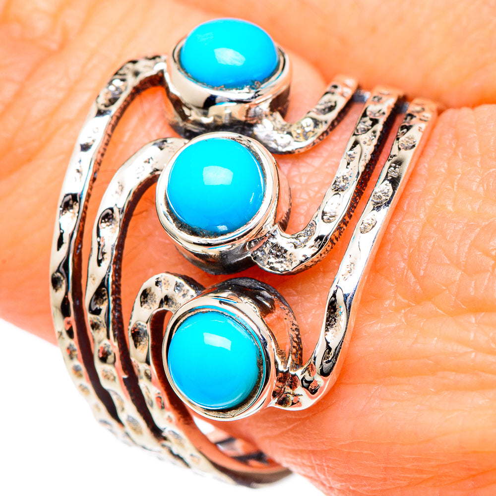 Sleeping Beauty Turquoise Rings handcrafted by Ana Silver Co - RING98417