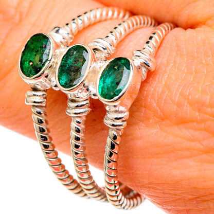 Zambian Emerald Rings handcrafted by Ana Silver Co - RING98422