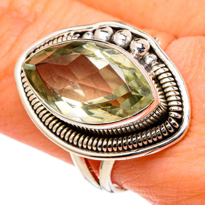 Green Amethyst Rings handcrafted by Ana Silver Co - RING98423