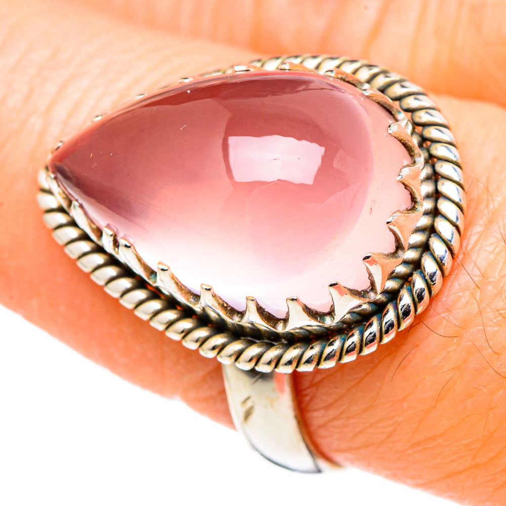 Rose Quartz Rings handcrafted by Ana Silver Co - RING98430