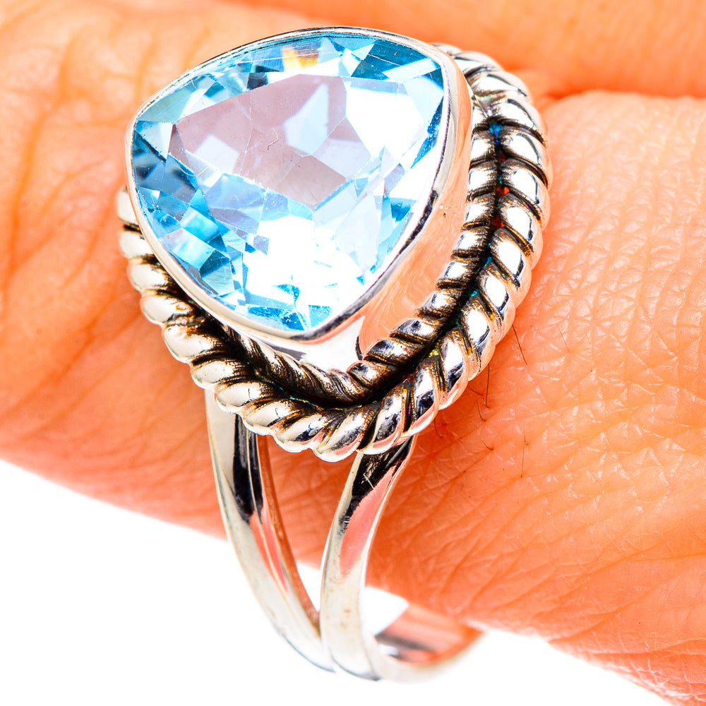 Blue Topaz Rings handcrafted by Ana Silver Co - RING98453