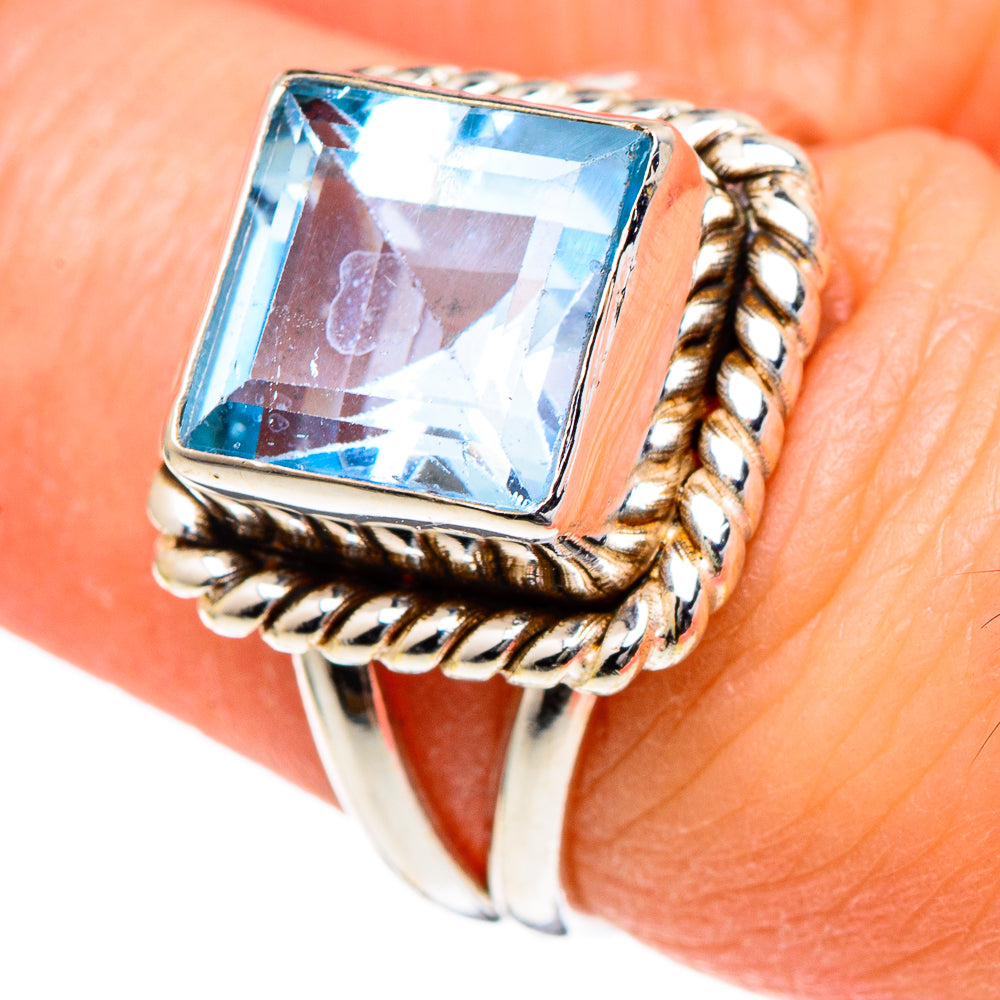 Blue Topaz Rings handcrafted by Ana Silver Co - RING98485