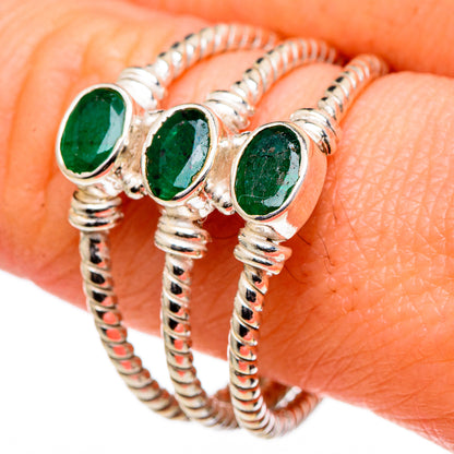 Zambian Emerald Rings handcrafted by Ana Silver Co - RING98491
