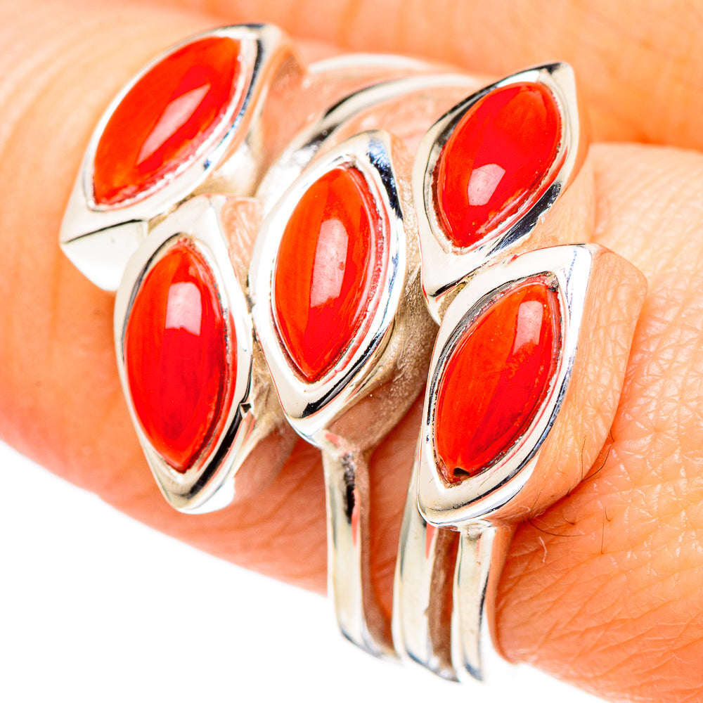 Mediterranean Red Coral Rings handcrafted by Ana Silver Co - RING98496