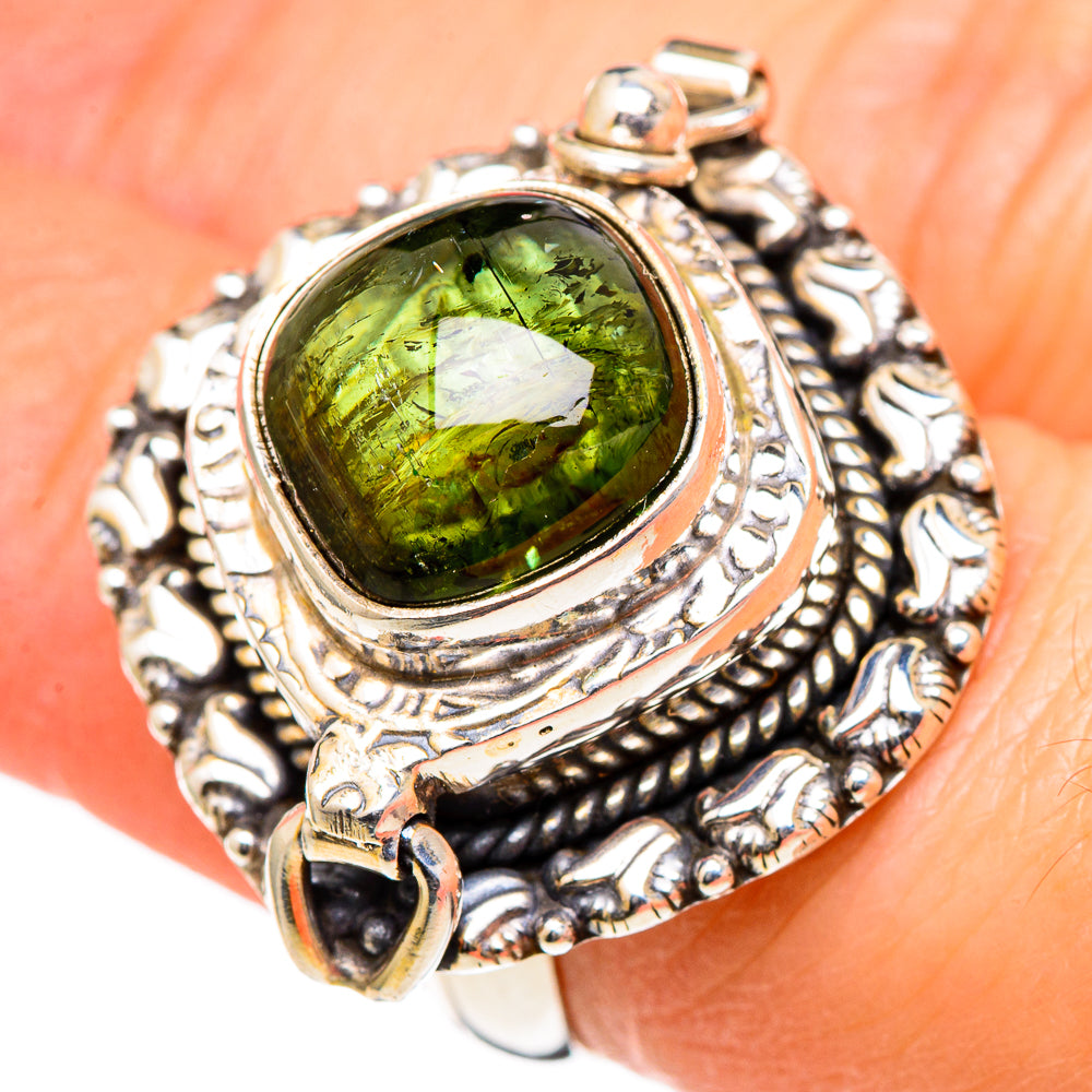 Green Tourmaline Rings handcrafted by Ana Silver Co - RING98534