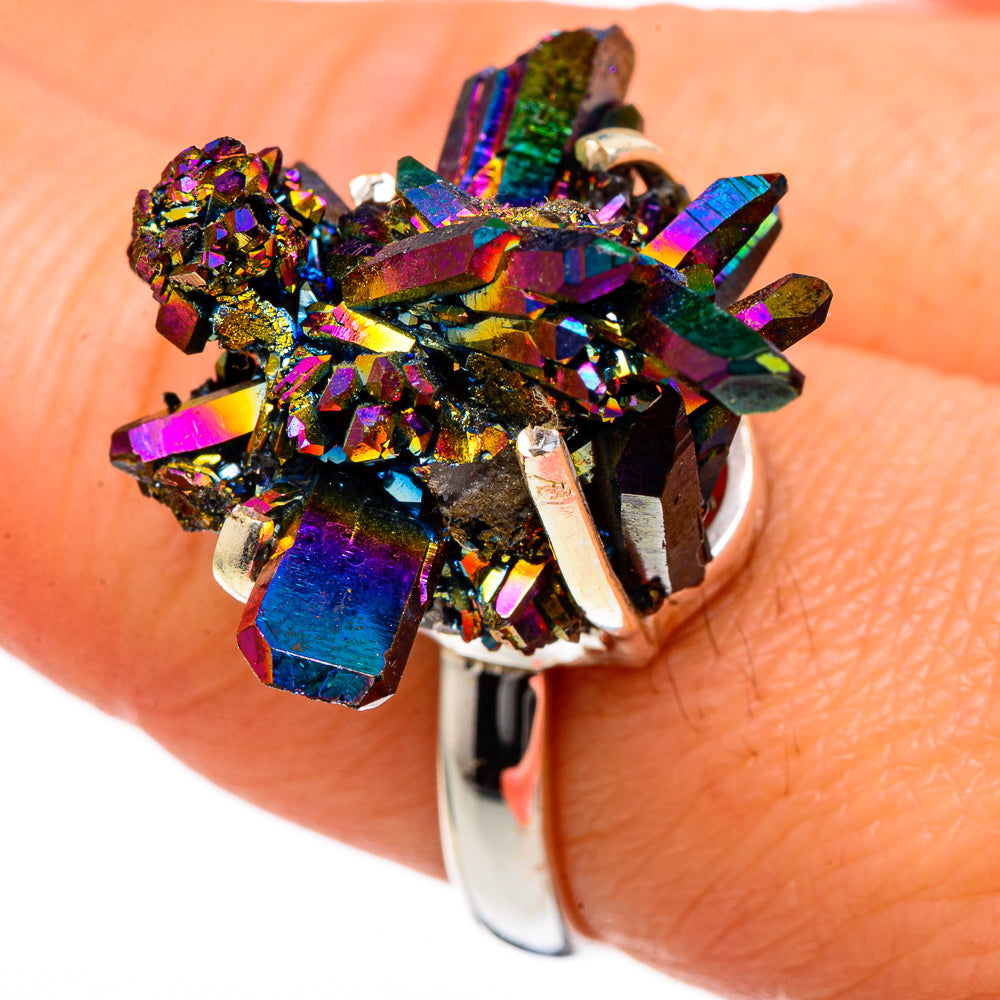 Titanium Sunshine Druzy Rings handcrafted by Ana Silver Co - RING98555