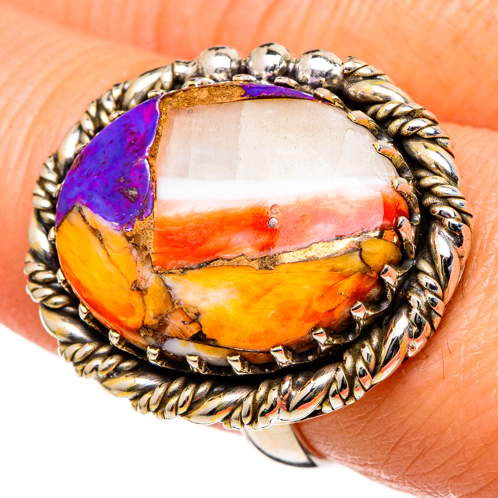 Spiny Oyster Turquoise Rings handcrafted by Ana Silver Co - RING98557