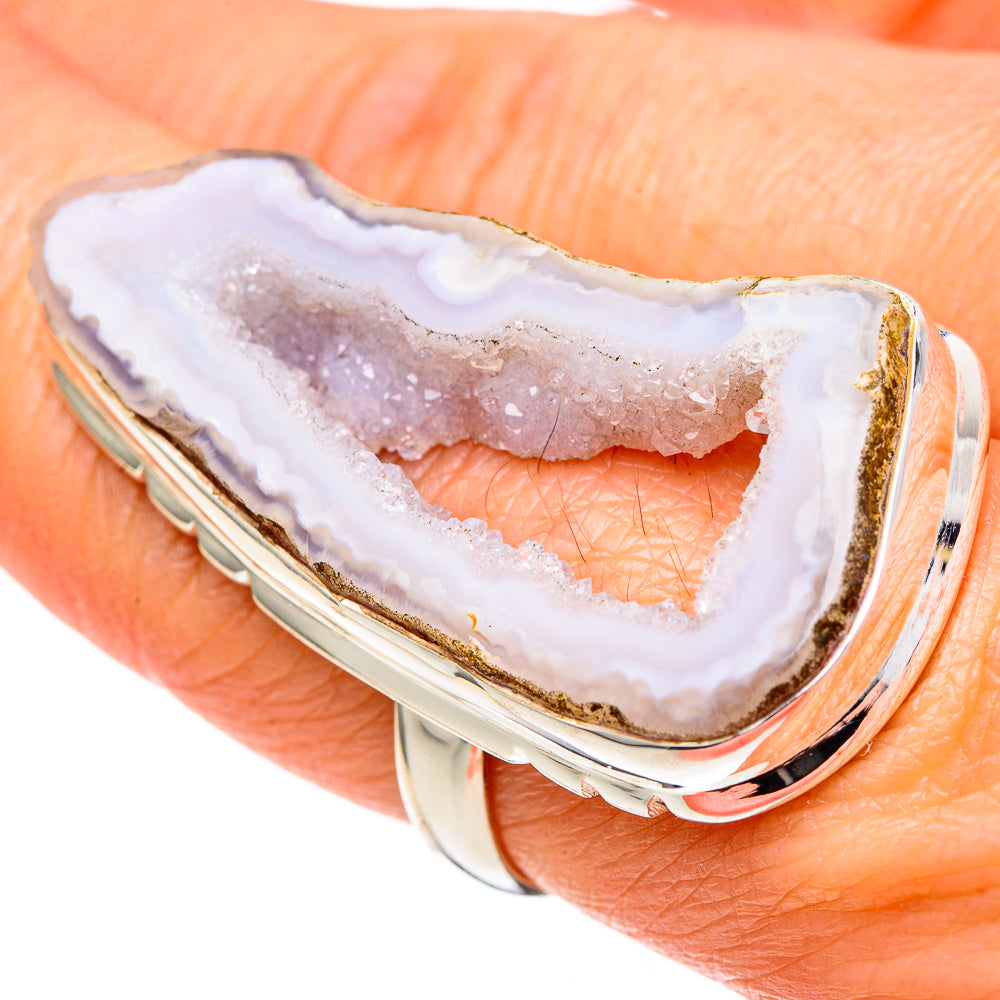 White Geode Slice Rings handcrafted by Ana Silver Co - RING98597
