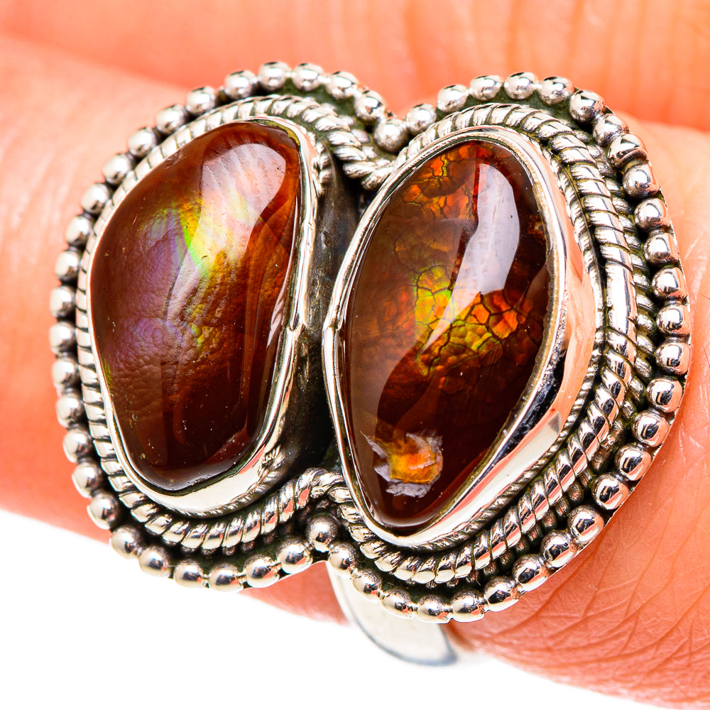 Mexican Fire Agate Rings handcrafted by Ana Silver Co - RING98614
