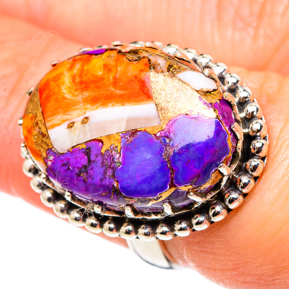 Spiny Oyster Turquoise Rings handcrafted by Ana Silver Co - RING98636
