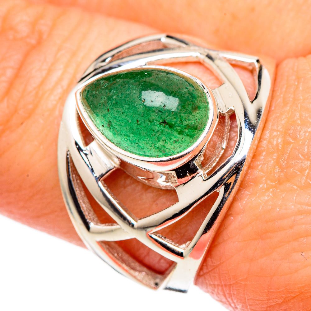 Green Aventurine Rings handcrafted by Ana Silver Co - RING98653