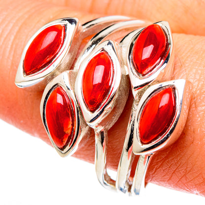 Mediterranean Red Coral Rings handcrafted by Ana Silver Co - RING98663