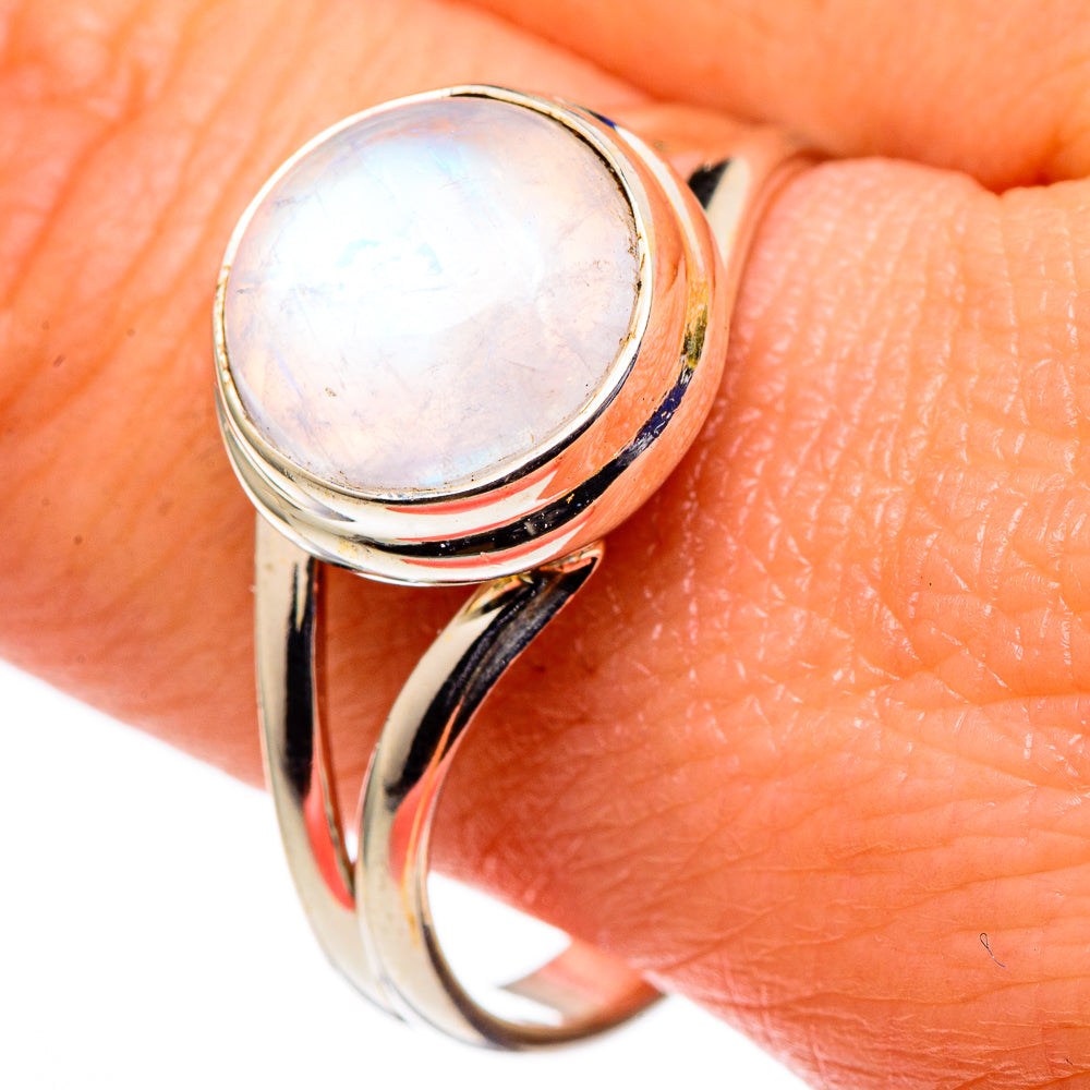 Rainbow Moonstone Rings handcrafted by Ana Silver Co - RING98677