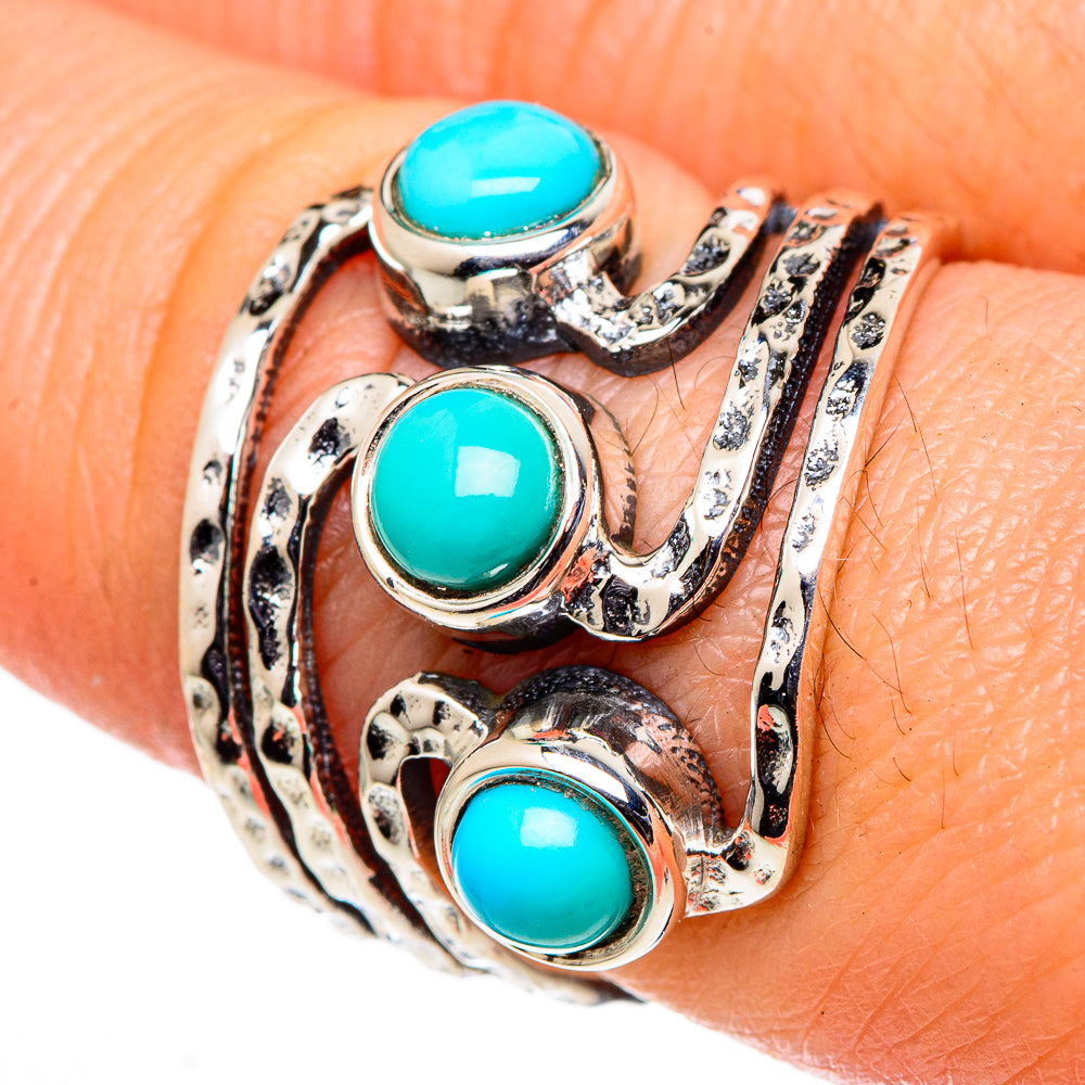 Sleeping Beauty Turquoise Rings handcrafted by Ana Silver Co - RING98684