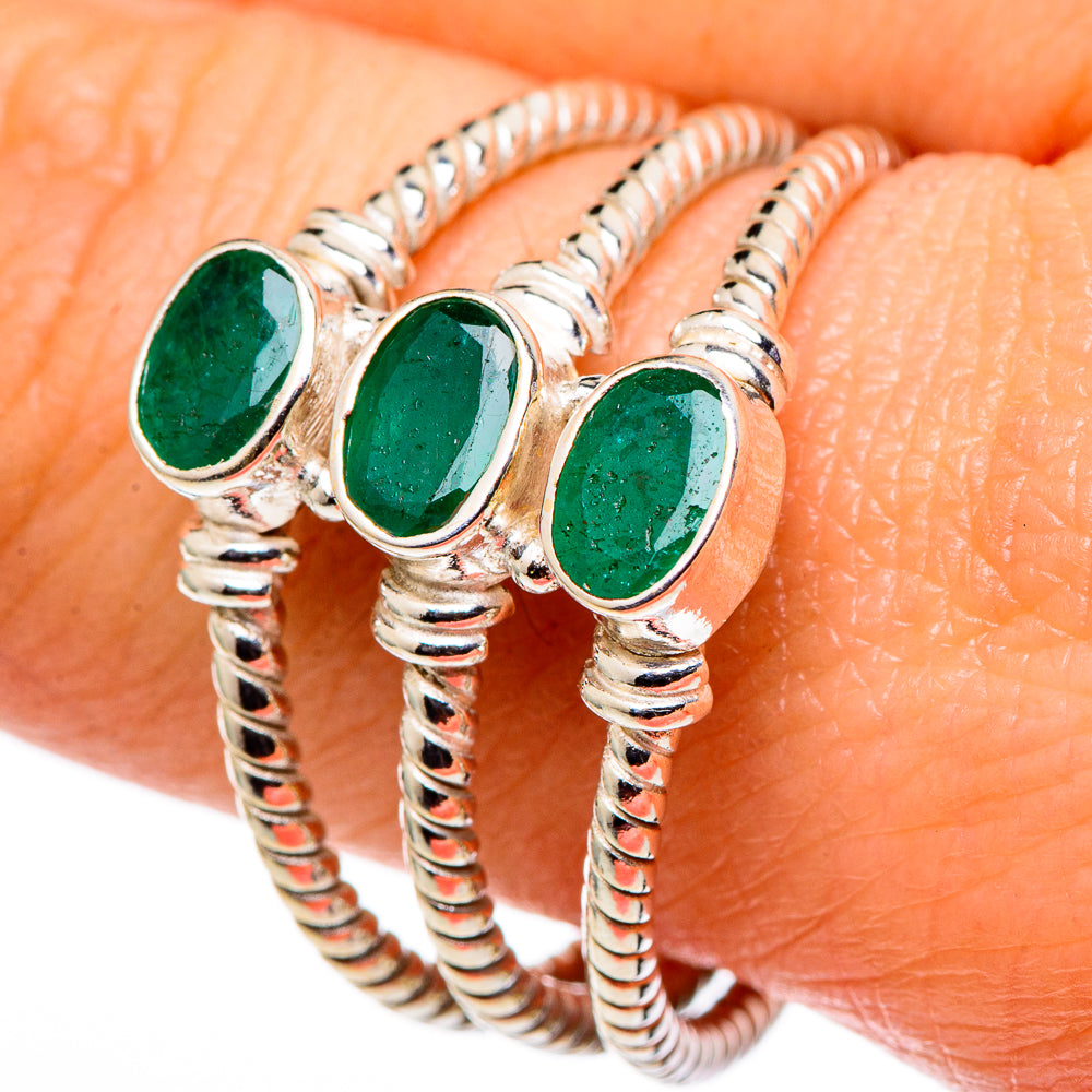 Zambian Emerald Rings handcrafted by Ana Silver Co - RING98691