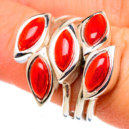 Mediterranean Red Coral Rings handcrafted by Ana Silver Co - RING98703