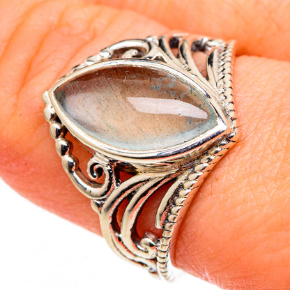 925 sterling silver aquamarine oval cabochon ring, close-up filigree sides and bezel
